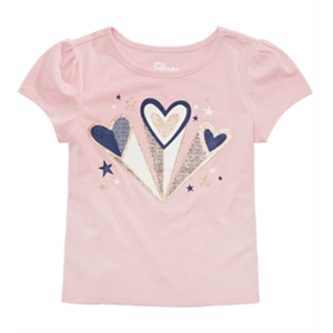 T-shirt Rosa con Cuori Stampati per Bambina Epic Threads, in Cotone Jersey di Alta Qualità, Dolce e Adatta per Ragazze, Taglie 2T per Primavera Autunno - Product Image 1
