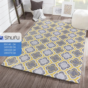 Tapis Shufu écologique antidérapant anti-allergique en polypropylène et polyester fabriqué à la machine avec motif abstrait pour salon et chambre à coucher - Product Image 2