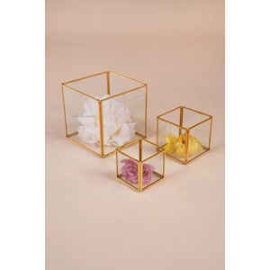 Great Design Rose Gold Metal <b>Frame</b> Glass Candle Holder Lanterns for Indoor and Outdoor Lightning Decoration - Product Image 6