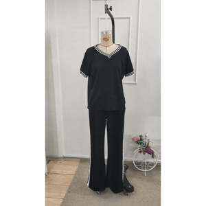 ชุดเสื้อและกางเกงคู่แบบไหมวิสคอนสีดำ รุ่น 37910 - Product Image 5