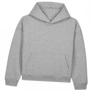 Top qualité gris clair plaine à capuche surdimensionné pull lourd polaire coton pour hommes femmes hiver chaud décontracté Streetwear sweats à capuche - Product Image 2