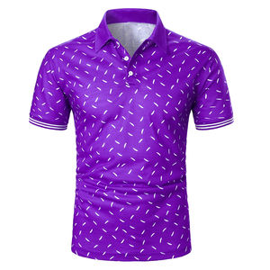 À la mode imprimé à manches courtes col rabattu coton grande taille hommes polos coton grande taille hommes polos - Product Image 1