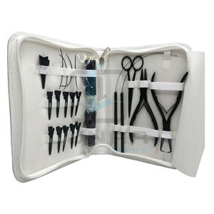 LUNAR Wholesale <b>Hair</b> <b>Extension</b> <b>Tools</b> Kit Hot Selling Surgical Grade Stainless Steel Black Matte Top Offer - Product Image 1