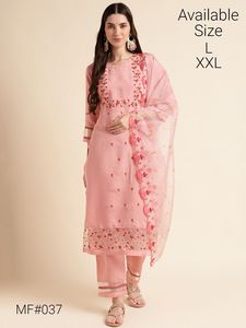 El último diseñador de Fab Zone, secuencia de bordado de seda de algodón puro, conjunto Kurti impreso, Sari indio étnico alto, fiestas festivas - Product Image 5