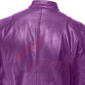 เสื้อแจ็กเก็ตหนังผู้ชายปกตั้งโลโก้ได้ตามต้องการ - Product Image 6