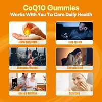 Vigo-CoQ10-250mg Gummies Remplis avec Oméga-3, Vitamine B3 et Zinc, Suppléments de Coenzyme Q10 pour une Énergie Cellulaire Saine