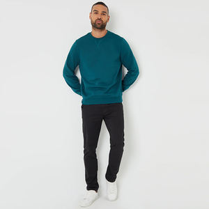 Sweat-shirt à col rond en molleton personnalisé de qualité supérieure pour homme Sherpa bleu 100% coton Taille unisexe Poignets côtelés Ourlet solide OEM Hiver - Product Image 3