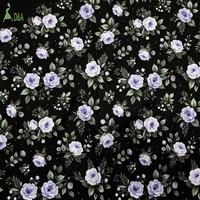 Tissu en crêpe de polyester et élasthanne imprimé roses vintage, motif floral tissé, idéal pour robes et vêtements – Grande Vente