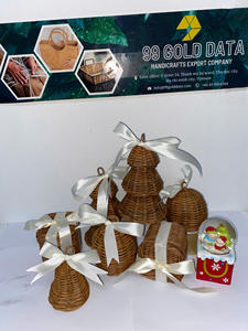 Precios comerciales competitivos en adornos navideños de ratán tejidos a mano: medias, árboles, copos de nieve para compradores a granel - Product Image 5