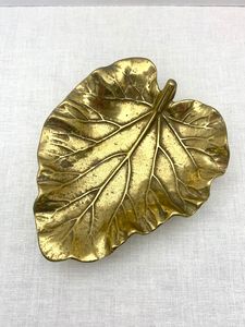 Cổ điển Brass đại hoàng lá Khay mạ vàng phục vụ trang trí nhà bếp bảng Top món ăn Platter bởi WB Inc Ấn Độ - Product Image 5