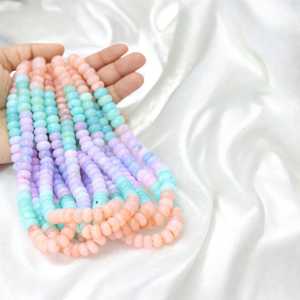 Hilo de cuentas Rondelle lisas de ópalo sombreado multicolor Natural, cuentas de piedras preciosas sueltas de 7mm a 10mm para suministro de joyería India - Product Image 6