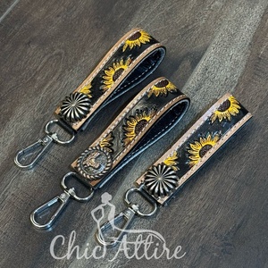 LLavero de cuero de vaca genuino, correa de muñeca creativa con Clip para llave, novedad, personalizado, para mujer - Product Image 1