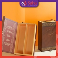 Caja de Vino Rígida de Lujo Biodegradable Personalizable, 27x35x12 CM, Papel de Arte, Recubrimiento UV 3D, Lámina Dorada, Certificación ISO 9001, Diseño Personalizado
