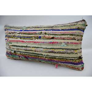 หมอนขนสัตว์งานเย็บปะหลากสี12X24นิ้วลายสานวินเทจ - Product Image 3