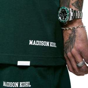 Camiseta universitaria de gran tamaño verde 300 GSM algodón de peso medio Jersey ajuste relajado Boxy hombro caído costilla cuello Vintage atletismo - Product Image 3