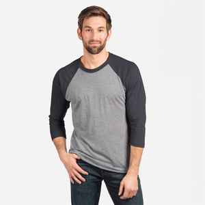 Next Level Apparel Vintage Navy/Premium Heather transpirable Béisbol Tri-Blend 3/4-Manga Raglan Camiseta de manga tres cuartos - Product Image 4