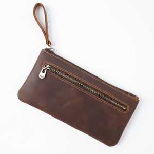 Custom Logo Genuine Leather Eco-Friendly Zipper Pencil Case & Pen Pouch with Large Capacity for School Office Use - Product Image 4