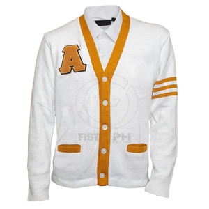 Alpha Fraternity <b>custom</b> greek letters Embroidered Men <b>Custom</b> Style Cardigan Sweater <b>custom</b> private logo comfortable cardigan - Product Image 1