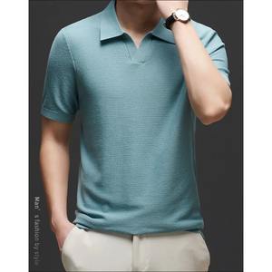 เสื้อเชิ้ตผู้ชาย Minglu ผ้าฝ้ายถัก 100% สำหรับฤดูร้อน แขนสั้น สีพื้น เรียบหรู สไตล์ลำลองธุรกิจ แห้งเร็ว ระบายอากาศได้ดี - Product Image 3