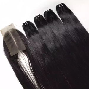 Cabello humano liso tipo 2x6 de 24 pulgadas con cierre de encaje de Vietnam, pelo vietnamita crudo de alta calidad a la venta - Product Image 4