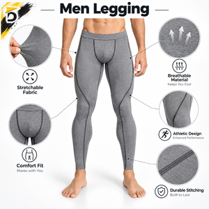 Leggings Deportivos para Hombre, Tejido Elástico y Suave, Comodidad Segura para Ejercicio, Fitness y Entrenamiento Atlético - Product Image 6