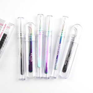 Kit de pince à cils rose personnalisé de marque privée avec pince à épiler d'extension de cils à poignée en forme de coeur avec fibre de coeur - Product Image 6