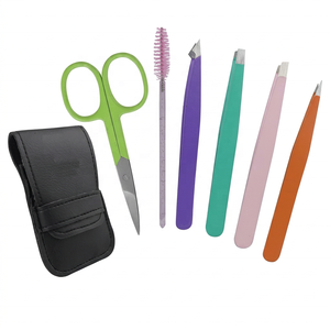 Juego de Pinzas para Cejas con Tijeras y Cepillo, Punta Puntiaguda de Acero Inoxidable, Reutilizables, Estilo Moderno, para el Cuidado de las Cejas, Cuidado Personal - Product Image 1