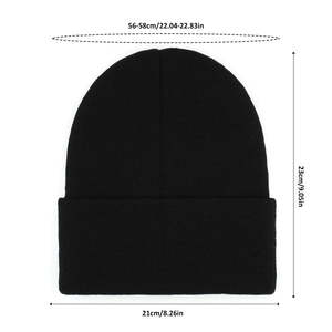 Venta al por mayor Gorro con bordado 100% acrílico cálido gorro de invierno logotipo personalizado gorros de punto lisos en blanco para unisex - Product Image 6