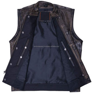 Nardon Apparel Veste de motard moderne en cuir sans manches pour Fashion Forward Travel Motorcycle Street Style Wear Men's Vest - Product Image 2