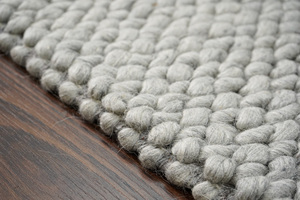 Customized Modern <b>Boho</b> <b>Rug</b> Wool Handwoven Plush Pile Height Square Geometric Pattern Washable Home Decor - Product Image 3