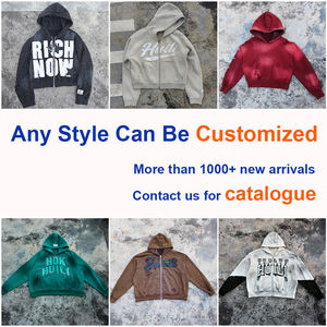 Sudadera con Capucha de Invierno de Algodón de Punto Grueso con Bloques de Color Desgastados con Ácido Personalizada, Sudadera Holgada de Talla Grande para Hombre - Product Image 6
