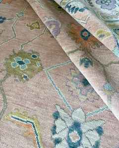 Tapis moderne rose 7x8 en laine de haute qualité tissé à la main antidérapant brodé tapis prix usine design abstrait pour ensemble de vie - Product Image 4