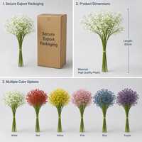 Bunga Gypsophila Buatan (Baby Breath) dengan Tangkai untuk Dekorasi Pernikahan, Rumah, Hotel, dan Pesta