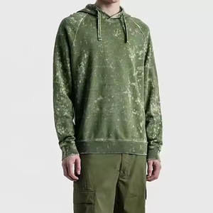 Sudadera con capucha lavada con ácido para hombre con logotipo personalizado al por mayor, ropa informal de manga larga con cuello con capucha para invierno - Product Image 5