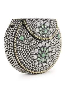 Sac de soirée luxueux en mosaïque, fait à la main, incrusté de coquillages et de pierres, pour les occasions spéciales, style bohème, pochette en mosaïque à prix avantageux - Product Image 3