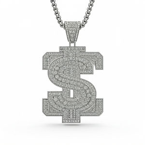 Star Dust Pendentif en argent sterling avec diamant de laboratoire Style Hip Hop Bijoux en plaqué or Cadeau de mariage pour hommes femmes - Product Image 2