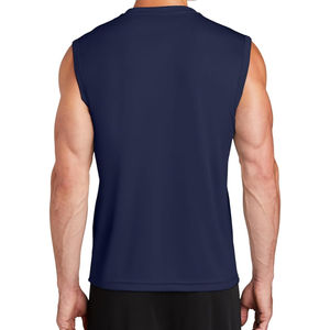 Camiseta sin Mangas para Hombre Color Azul Marino, la Más Vendida, de Algodón Tejido, para Gimnasio, Entrenamiento, Talla Grande, Logotipo Personalizado OEM, Ecológica - Product Image 3