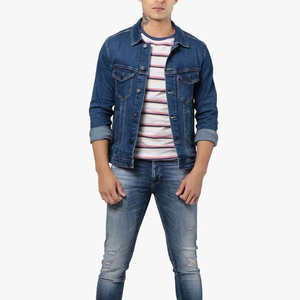 Veste en jean boutonnée pour homme, best-seller, élégante, en coton, col rabattu, séchage rapide, veste en jean d'hiver pour homme - Product Image 6