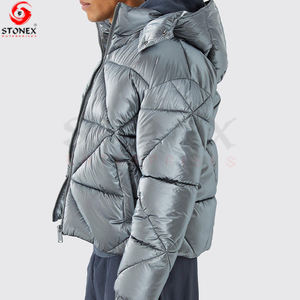 Chaqueta acolchada con capucha cálida de invierno para hombre, superventas, de lona brillante, estilo callejero, Abrigo acolchado grueso para exteriores, 2023 - Product Image 3