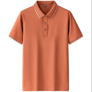 Chemise de golf pour homme, coupe ajustée, manches courtes, 100% coton, toile unie, respirante, sport, été - Product Image 4