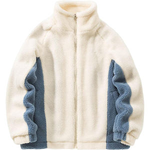 Chaqueta Sherpa Francesa Vintage Unisex Premium, Estilo Hip Hop Urbano, Holgada, con Paneles Laterales Cosidos, Sudadera con Capucha, Chaqueta de Invierno Cálida de Dos Tonos - Product Image 1