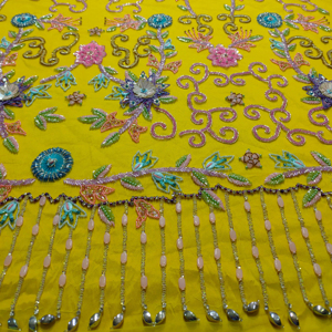 Luxe 3D Perles Broderie À La Main De Mariée Dentelle Tissu Perlé Dentelle Tissu Pour Robe De Soirée - Product Image 1