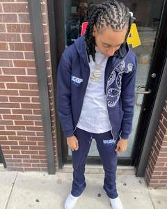 Jersey de algodón 2023 ecológico para hombre, conjunto de trajes para correr, transpirable, a prueba de viento, con cremallera, de talla grande, informal, para deporte de invierno, 100% - Product Image 2