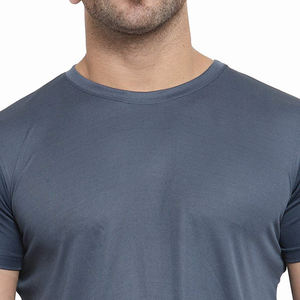 Ropa casual Camiseta Lisa Cuello redondo Color gris 100% Poliéster Hombres en blanco Camisetas de media manga para niños - Product Image 3