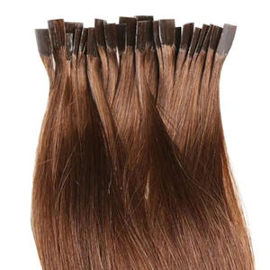 Longue couleur naturelle soyeuse 6 extensions de cheveux de kératine à pointe plate vierge Remy 100% perruques de cheveux non transformés couleur naturelle 6 cheveux à pointe plate - Product Image 1