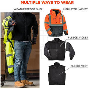 La chaqueta de seguridad reflectante de alta visibilidad para hombre más vendida, diseño personalizado, ropa de trabajo de invierno, fabricación de alta calidad a prueba de agua - Product Image 3