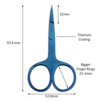 Ciseaux à cuticules professionnels légers 4Cr13 à lame courbée et affûtée pour droitiers, manche court, soins personnels, beauté, coiffure