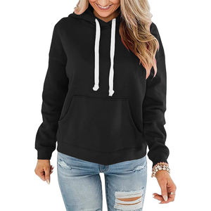 Sudadera con capucha de gran tamaño para mujer al por mayor logotipo personalizado jersey de lana de algodón sudaderas con capucha recortadas tallas grandes moda - Product Image 6