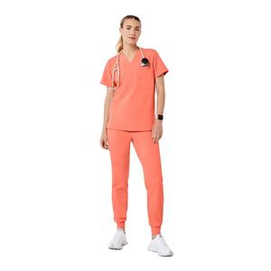 Conjunto de Uniformes Médicos Personalizables al por Mayor para Enfermeras - Transpirable, de Secado Rápido, Spandex/Poliéster, Cuello en V, Pantalones con Cintura Elástica - Product Image 1