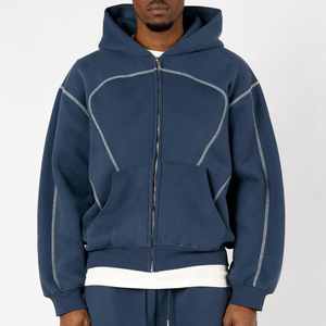 เสื้อฮู้ดแบบซิปรูดของผู้ชายเสื้อคาร์ดิแกนพิมพ์ลายขนาดใหญ่ใส่ได้ทั้งชายและหญิงออกแบบโลโก้ได้ตามต้องการ - Product Image 2